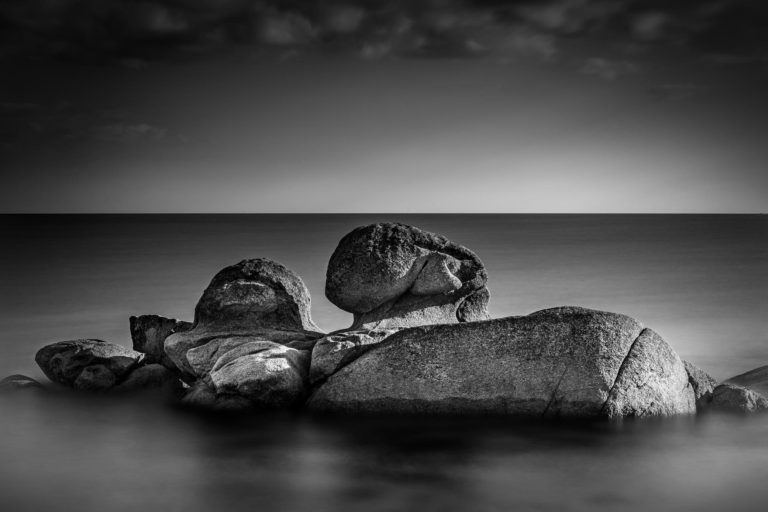 Tirage Photo Rocher Bretagne Noir et Blanc