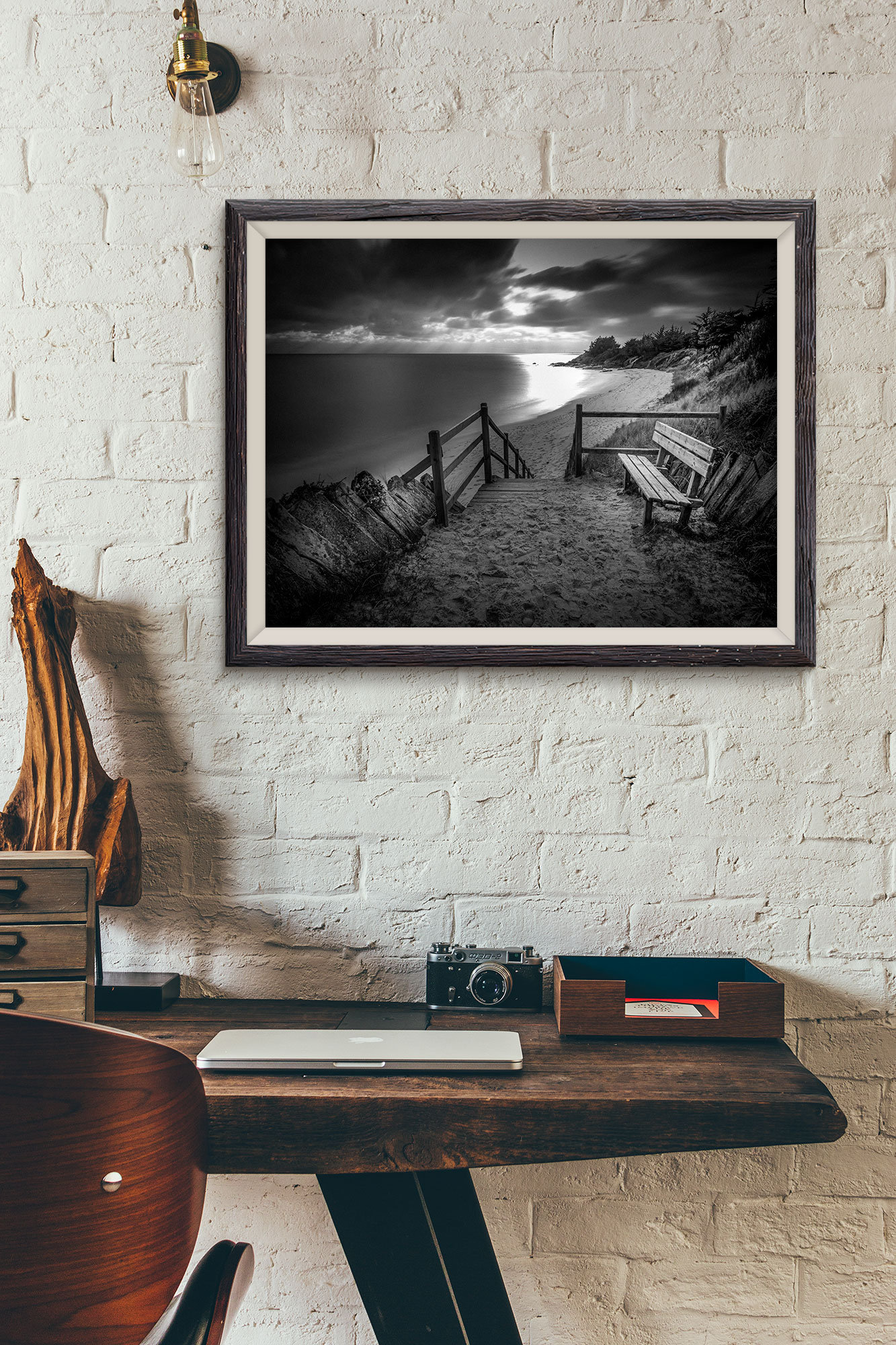 Photo Noir et Blanc Bord de Mer Bretagne