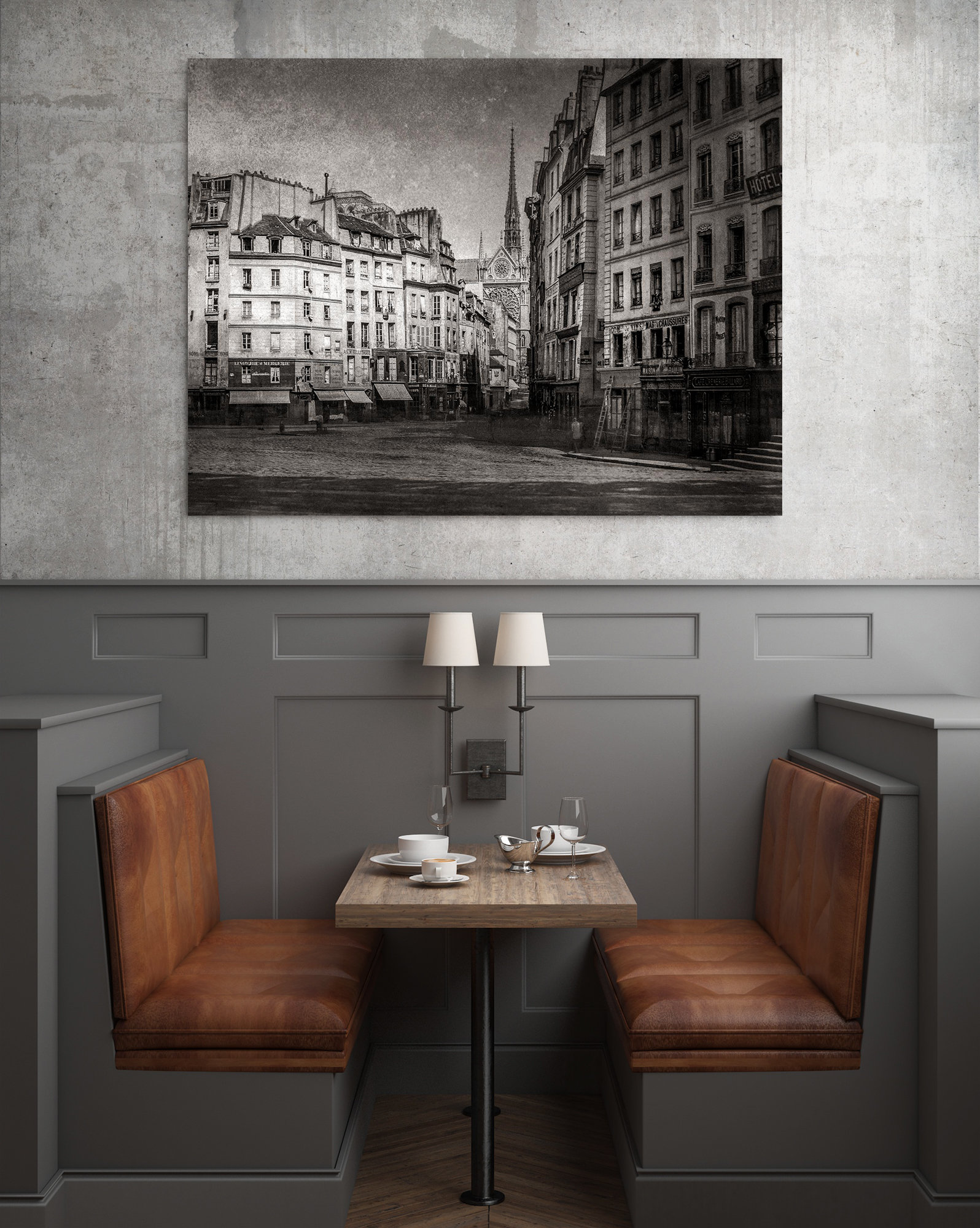 Photo Ancienne Paris – Charles Marville Place Maubert 1865-1868 Vieux Paris Image Restaurée Noir et Blanc Affiche Poster Décoration Murale – Image 4