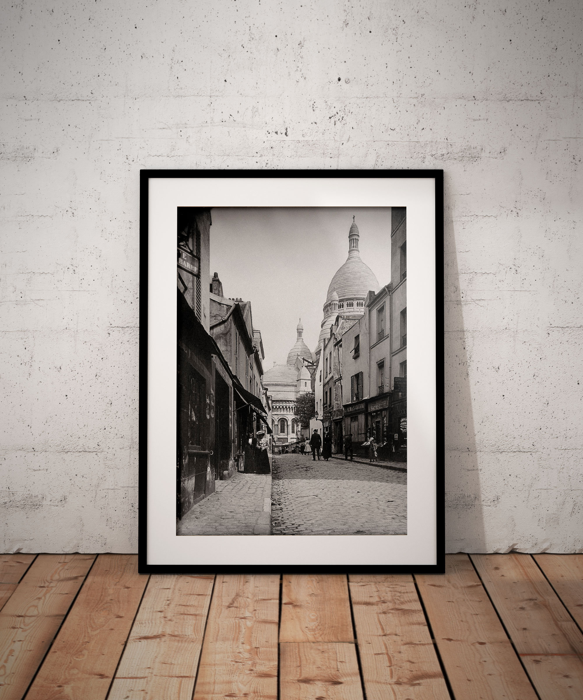 Photo Ancienne de Paris – André Brongniart Montmartre 1904 Sacré Coeur Vieux Paris Image Restaurée Noir et Blanc Affiche Poster Décoration – Image 2