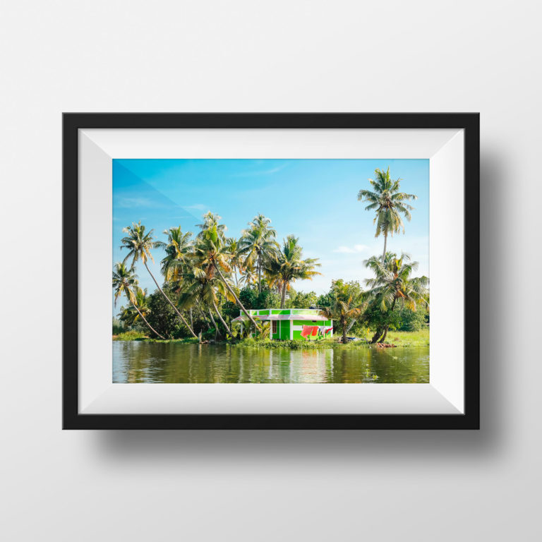 Tirage Photo Paris Couleur – Inde - Kerala Backwaters Alleppey Scène de rue Palmiers Inde du Sud Affiche Poster Voyage Décoration Murale – Paris