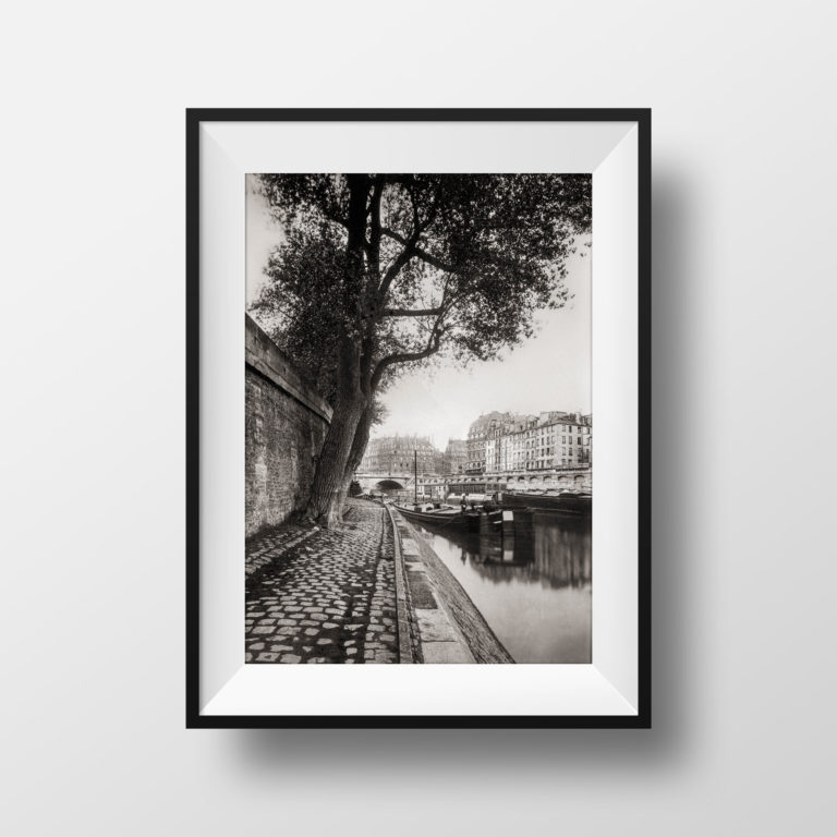 Photographie ancienne restaurée – Paris, quais de Seine (Atget)