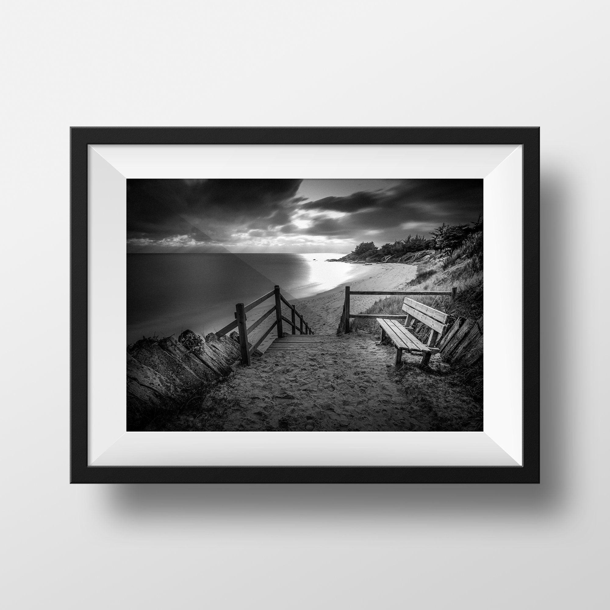 Photo Noir et Blanc Bord de Mer Bretagne