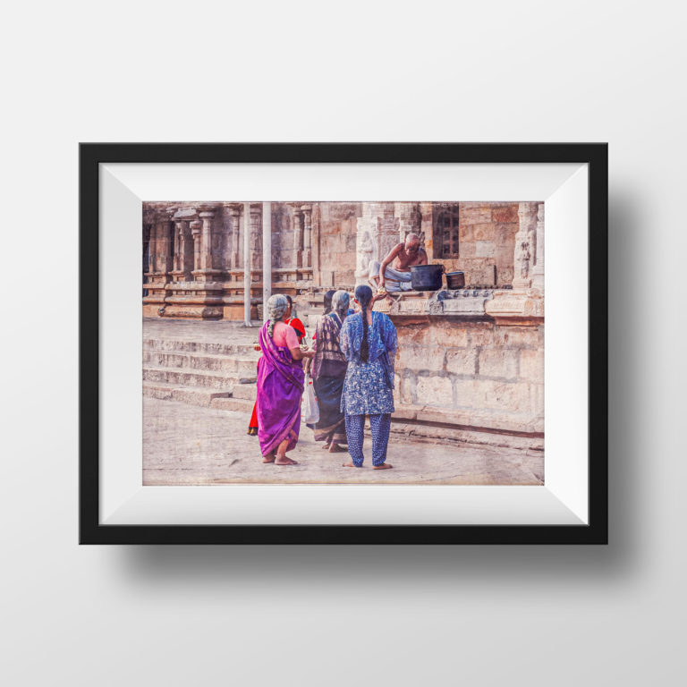 Tirage Photo Paris Couleur – Srirangam Temple Ranganathaswamy - Inde Tamil Nadu Scène de rue Inde du Sud Distribution Riz Affiche Poster Voyage – Paris