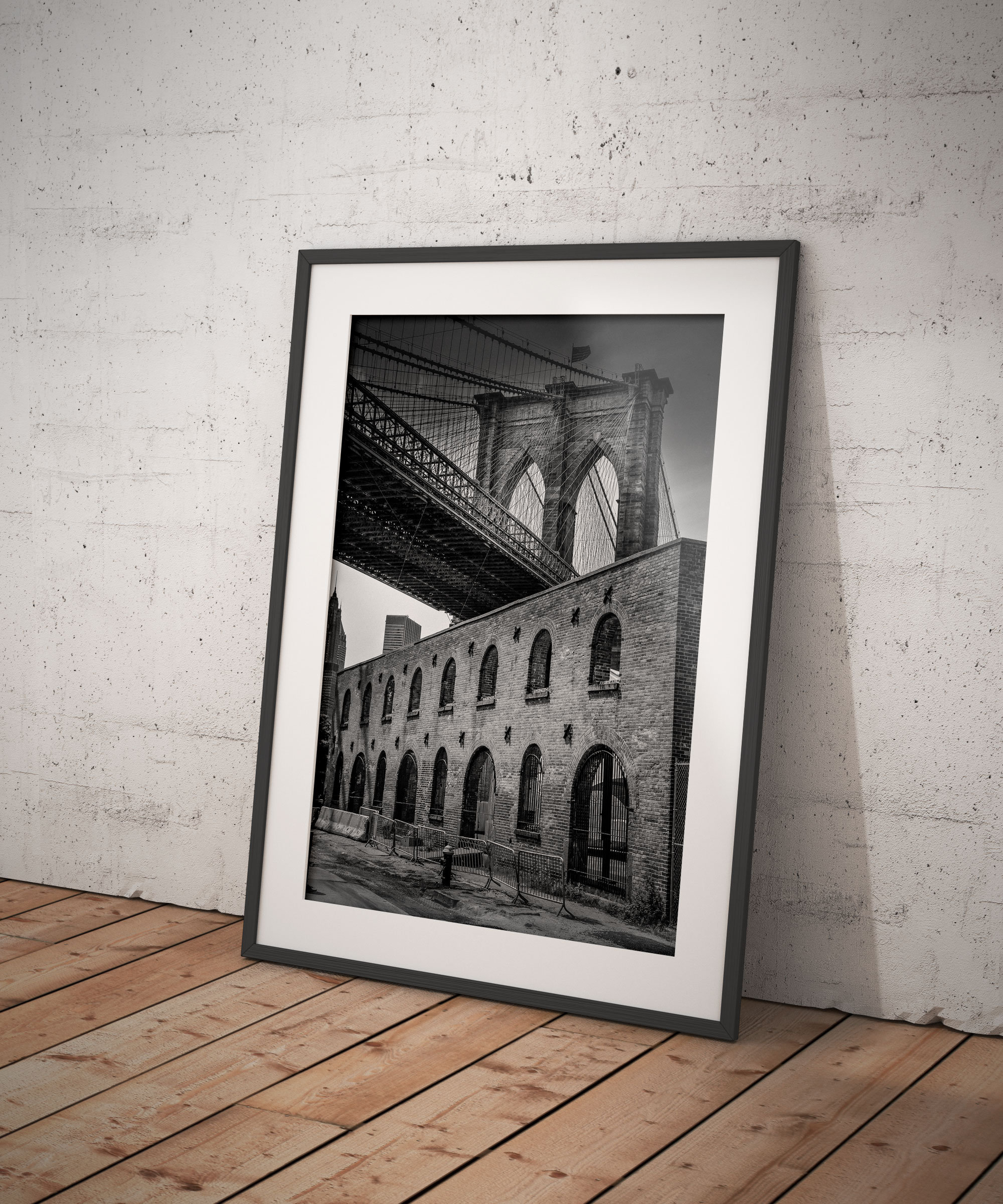 Photo Brooklyn Bridge New-York – Noir et blanc Photographie Scène de Rue Poster Hudson Empire State Image Affiche – Image 4