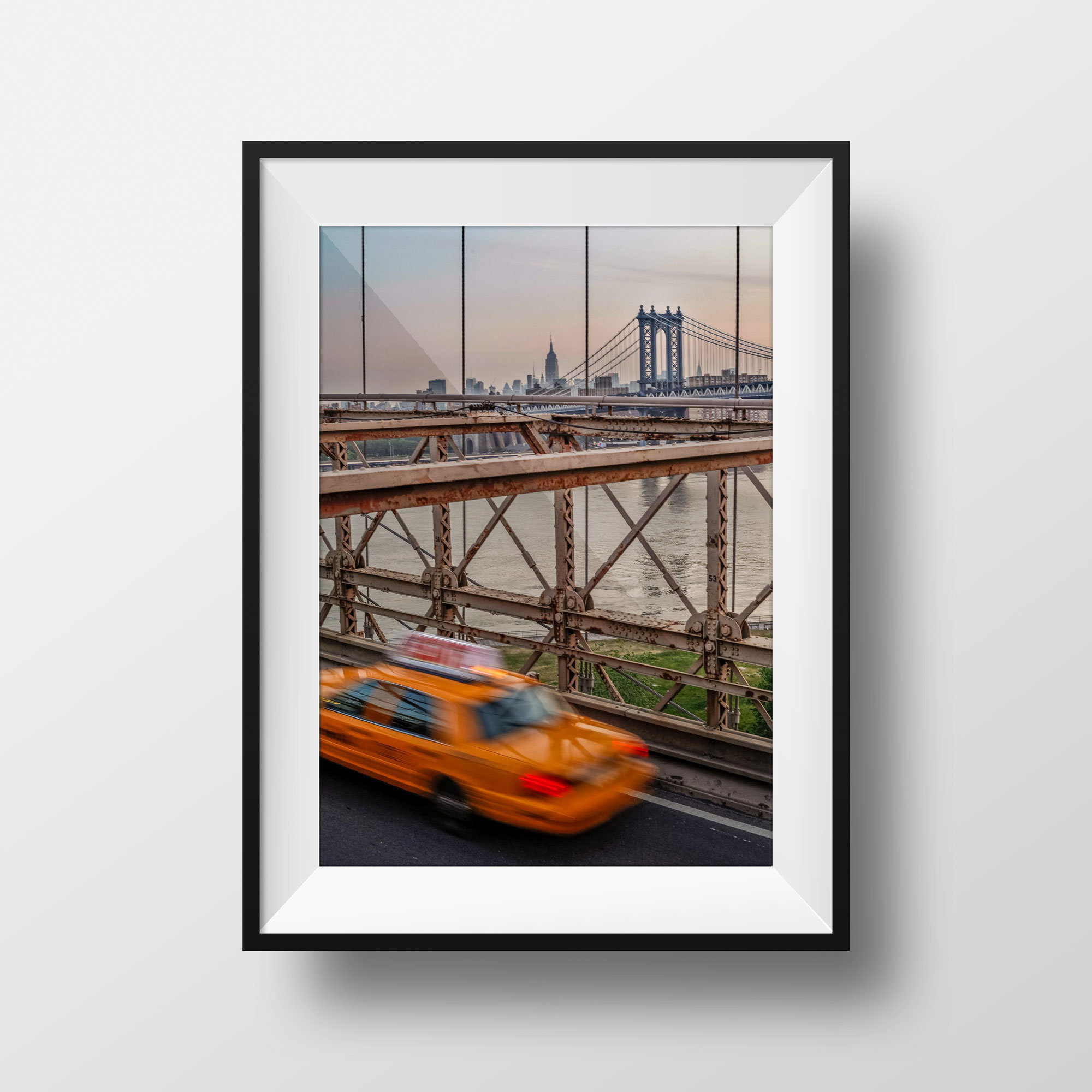 Brroklyn bridge taxi jaune