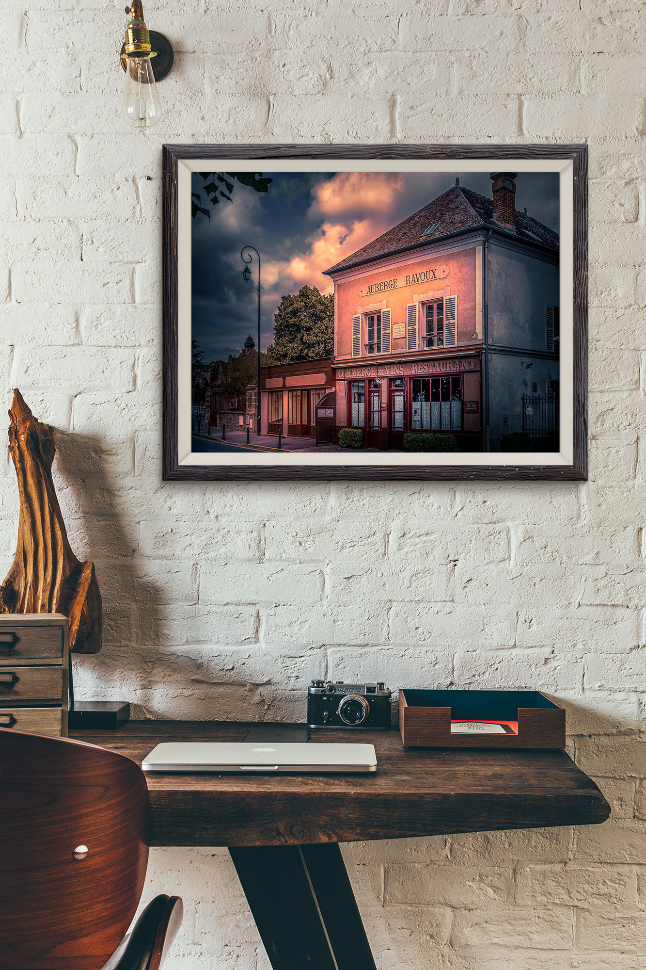 Tirage Photo Paris Couleur – Auvers sur Oise - Auberge Père Ravoux Van Gogh Scène de rue Affiche Poster graphie Voyage Décoration – Paris – Image 4