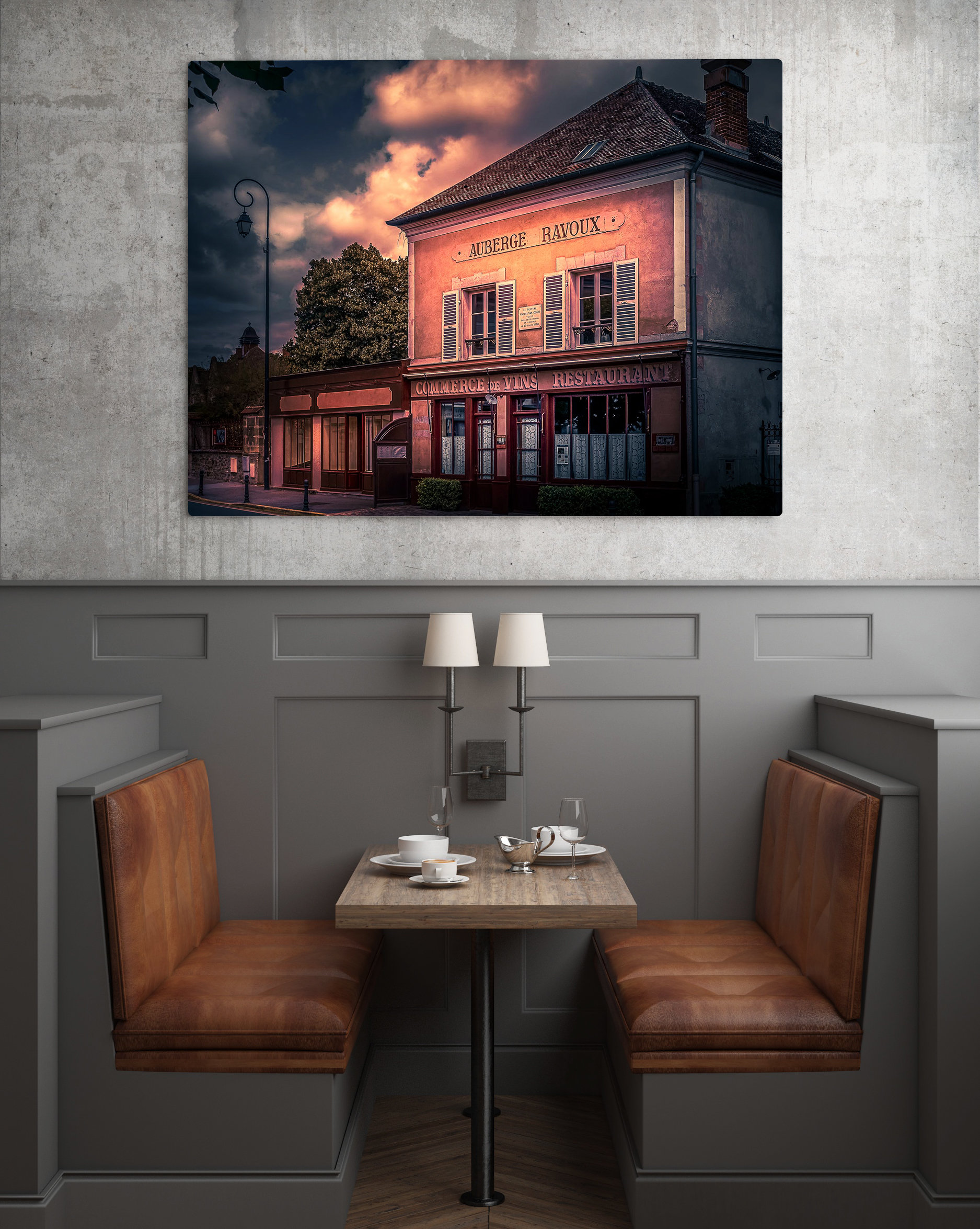 Tirage Photo Paris Couleur – Auvers sur Oise - Auberge Père Ravoux Van Gogh Scène de rue Affiche Poster graphie Voyage Décoration – Paris – Image 3