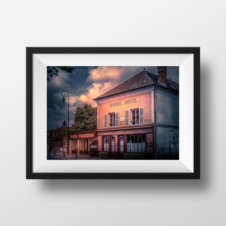 Tirage Photo Paris Couleur – Auvers sur Oise - Auberge Père Ravoux Van Gogh Scène de rue Affiche Poster graphie Voyage Décoration – Paris