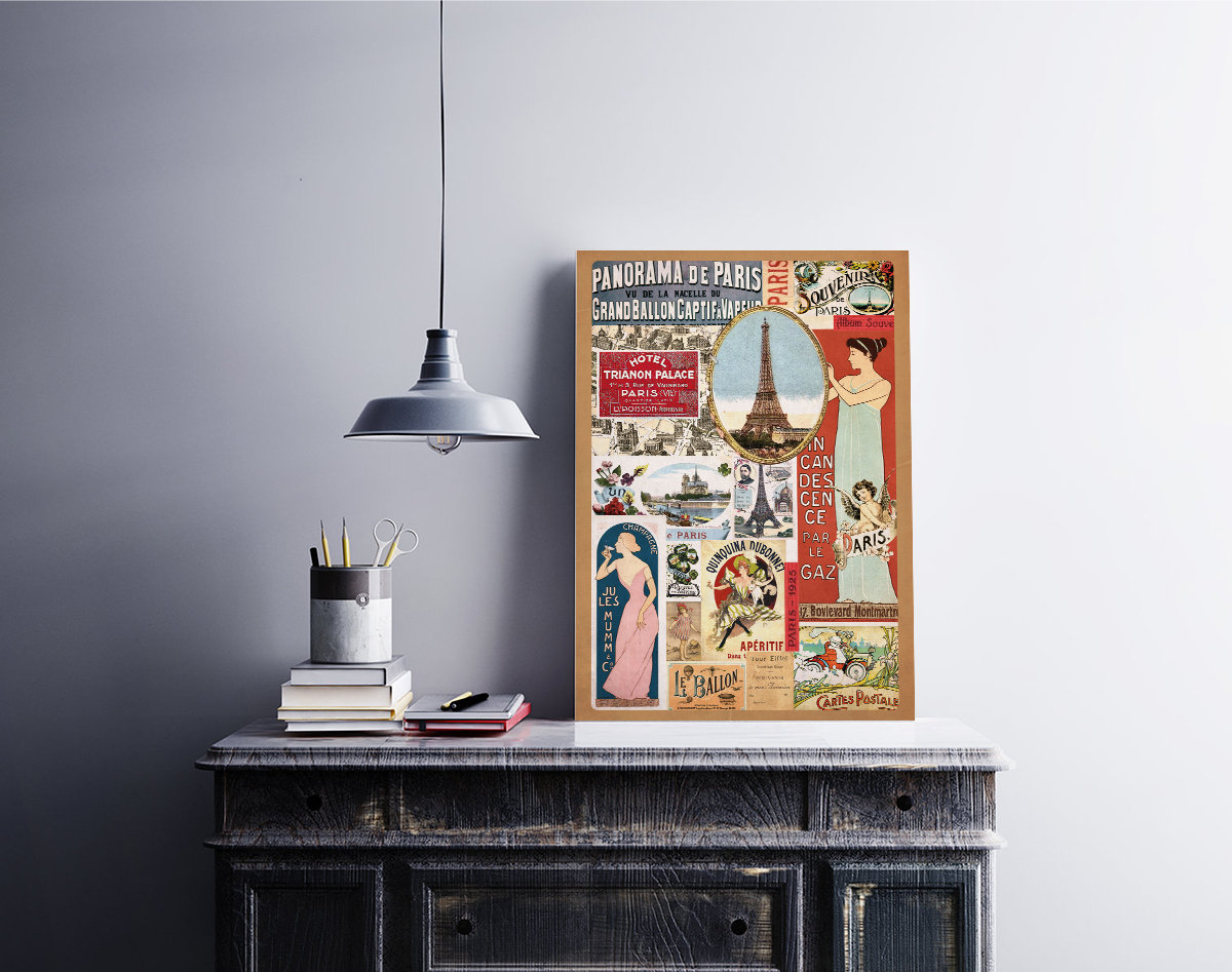 Poster Vintage Illustration Tour eiffel
