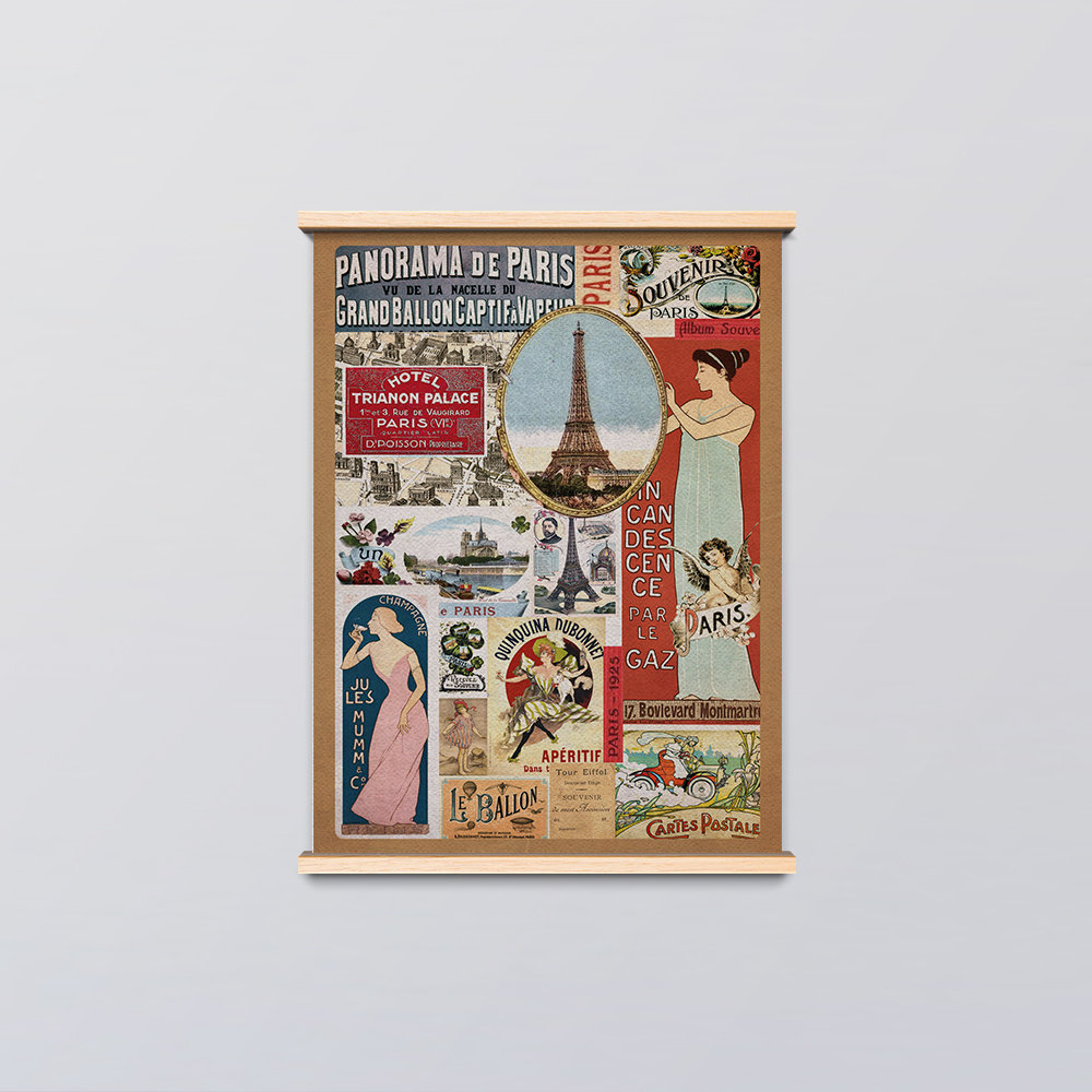 Poster Vintage Illustration Tour eiffel