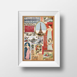 Poster Vintage Illustration Tour eiffel