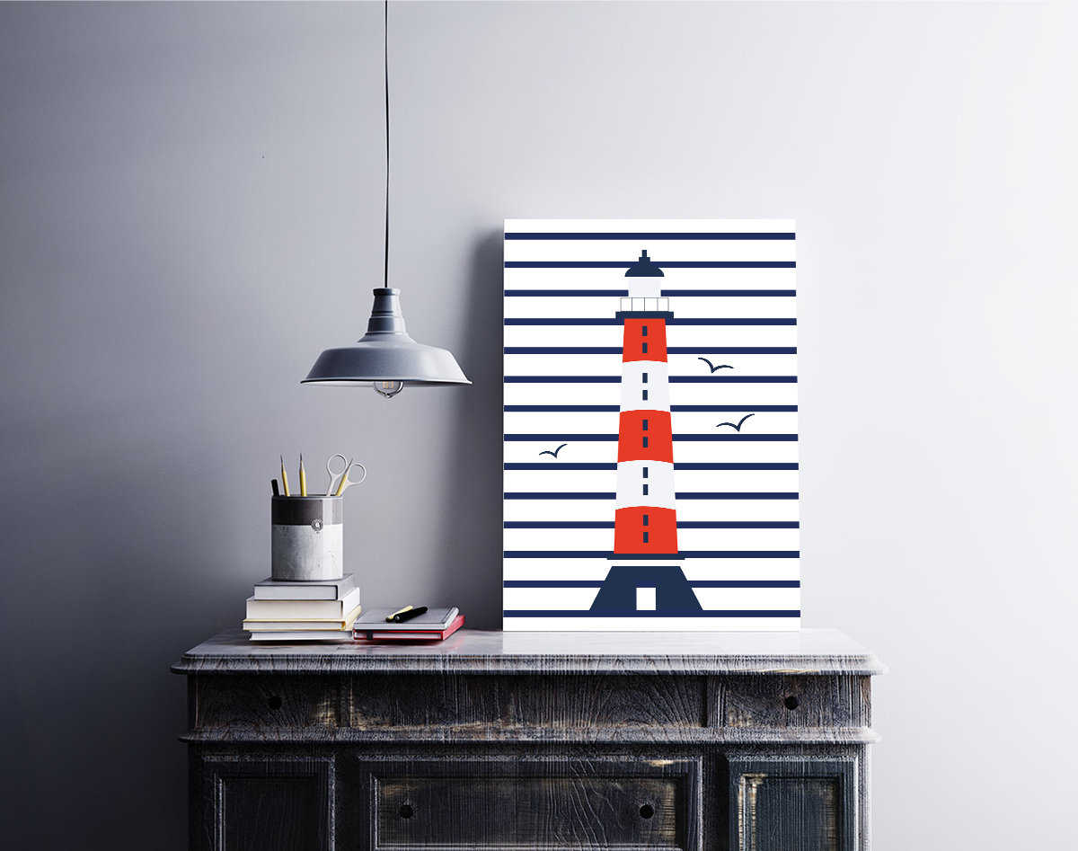 Affiche Voyage Bretagne - Poster Vintage Illustration Phare Minimaliste Marinière Rétro Vintage France Souvenir Décoration Murale – Image 4