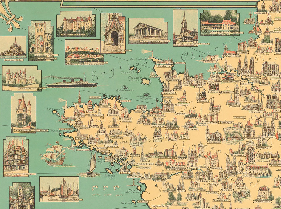 Affiche Reproduction Carte de France 1935 - Affiche Retro Plan Poster Carte France Vintage Grand Format Ernest Dudley Décoration Murale – Image 5