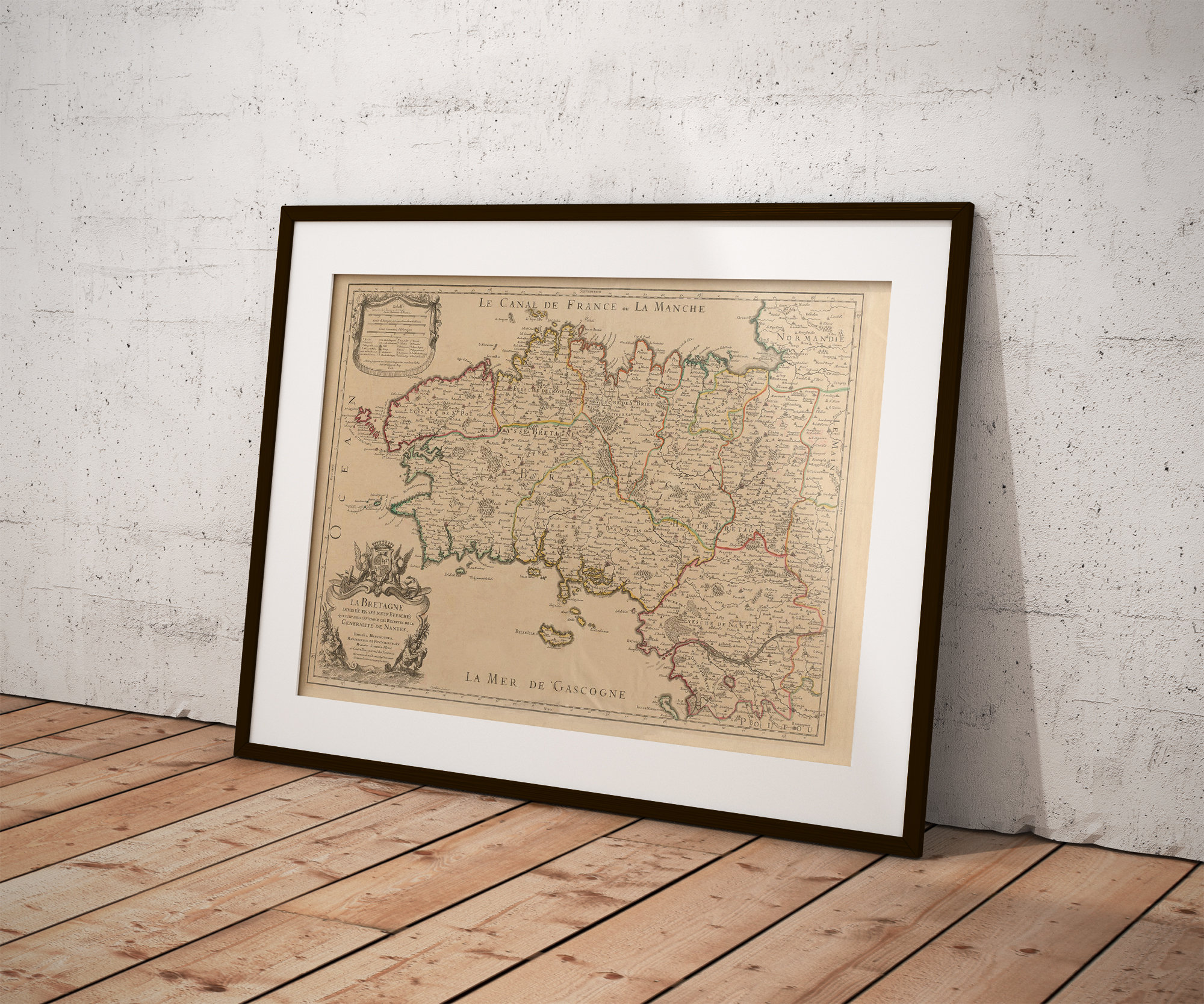 Affiche Reproduction Carte de Bretagne