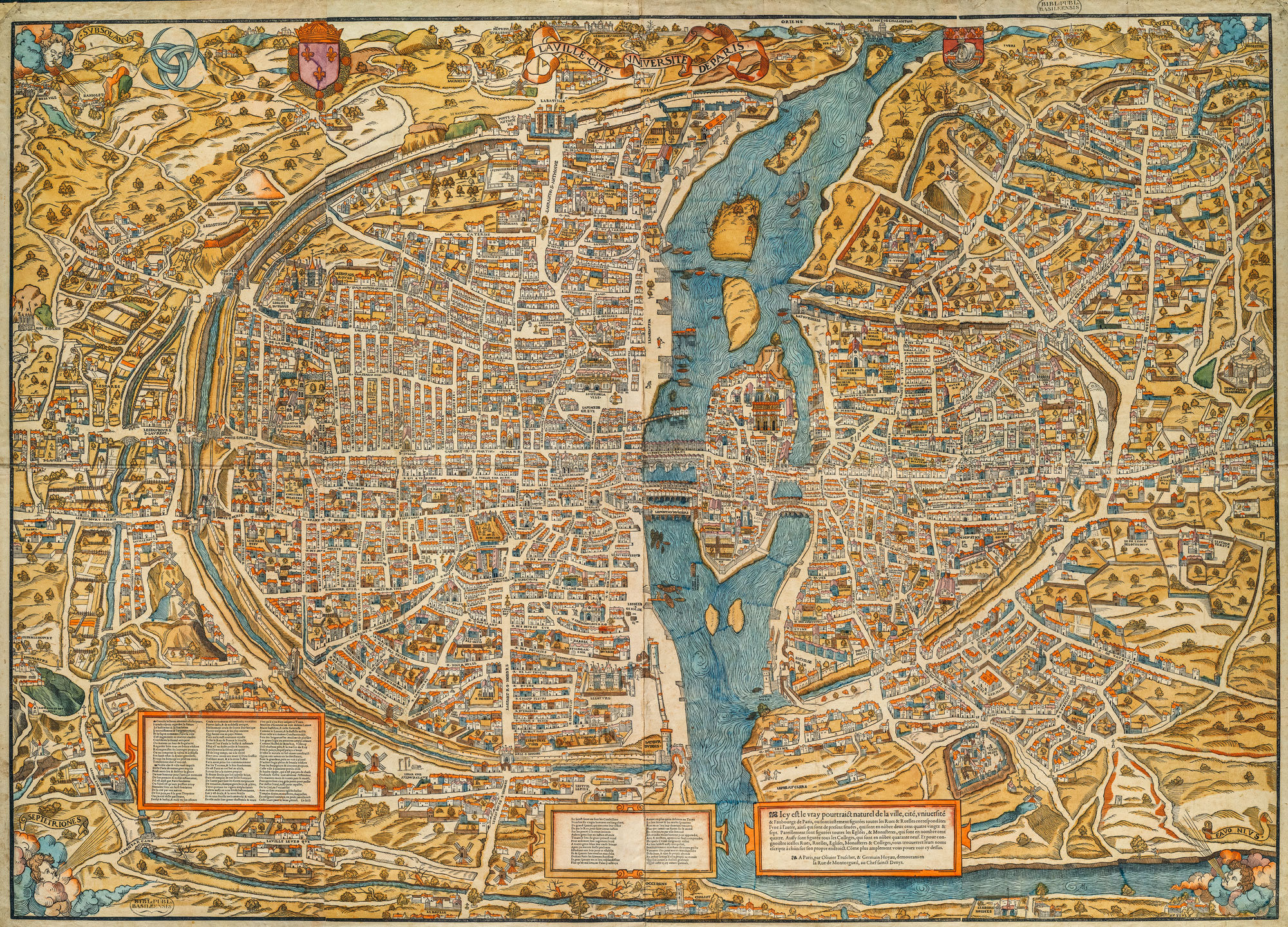 Plan Ancien Paris Truschet et Hoyau 1553