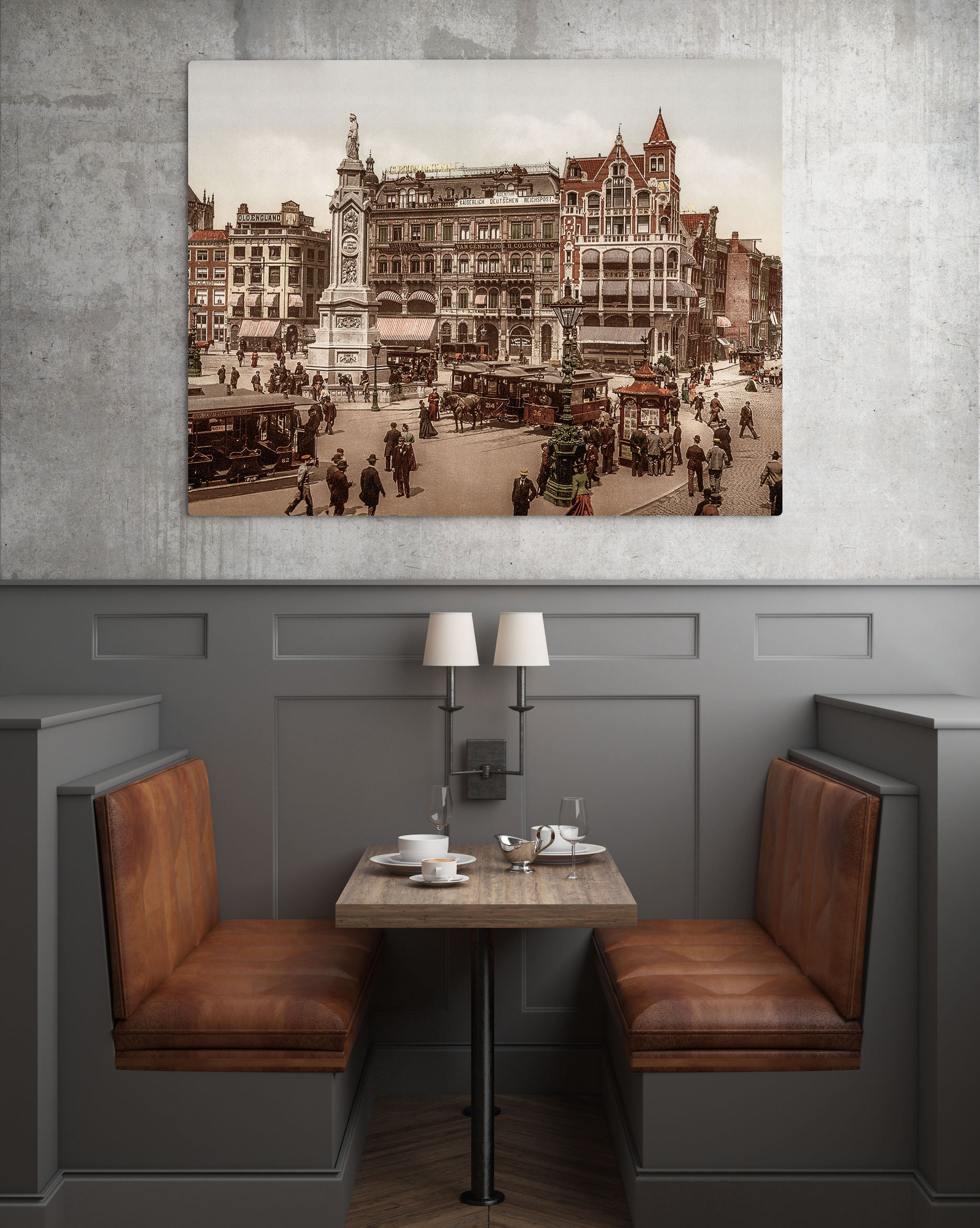 Photographie ancienne restaurée – Amsterdam, place du Dam – Image 3