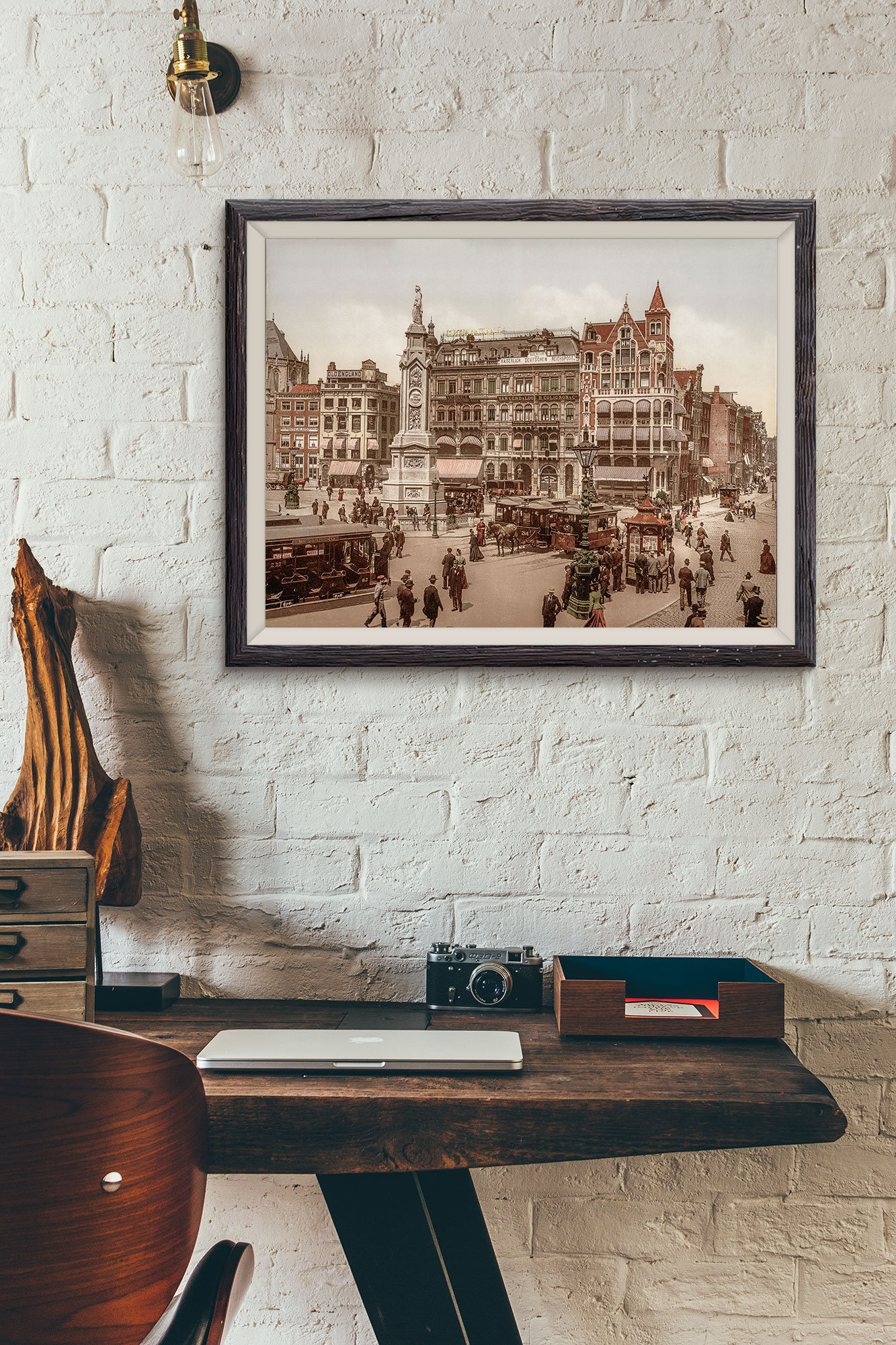 Photographie ancienne restaurée – Amsterdam, place du Dam – Image 4