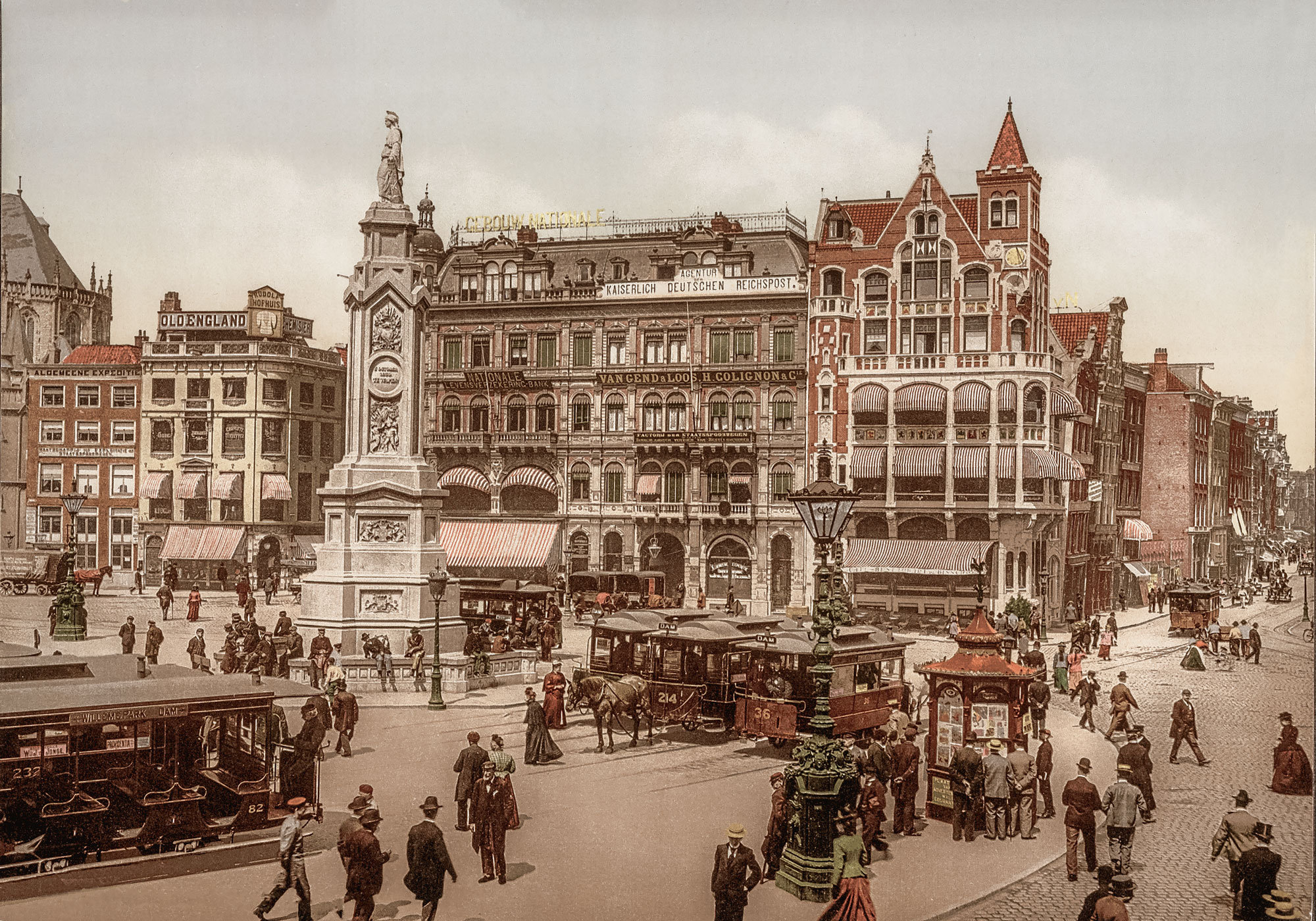 Photographie ancienne restaurée – Amsterdam, place du Dam – Image 5
