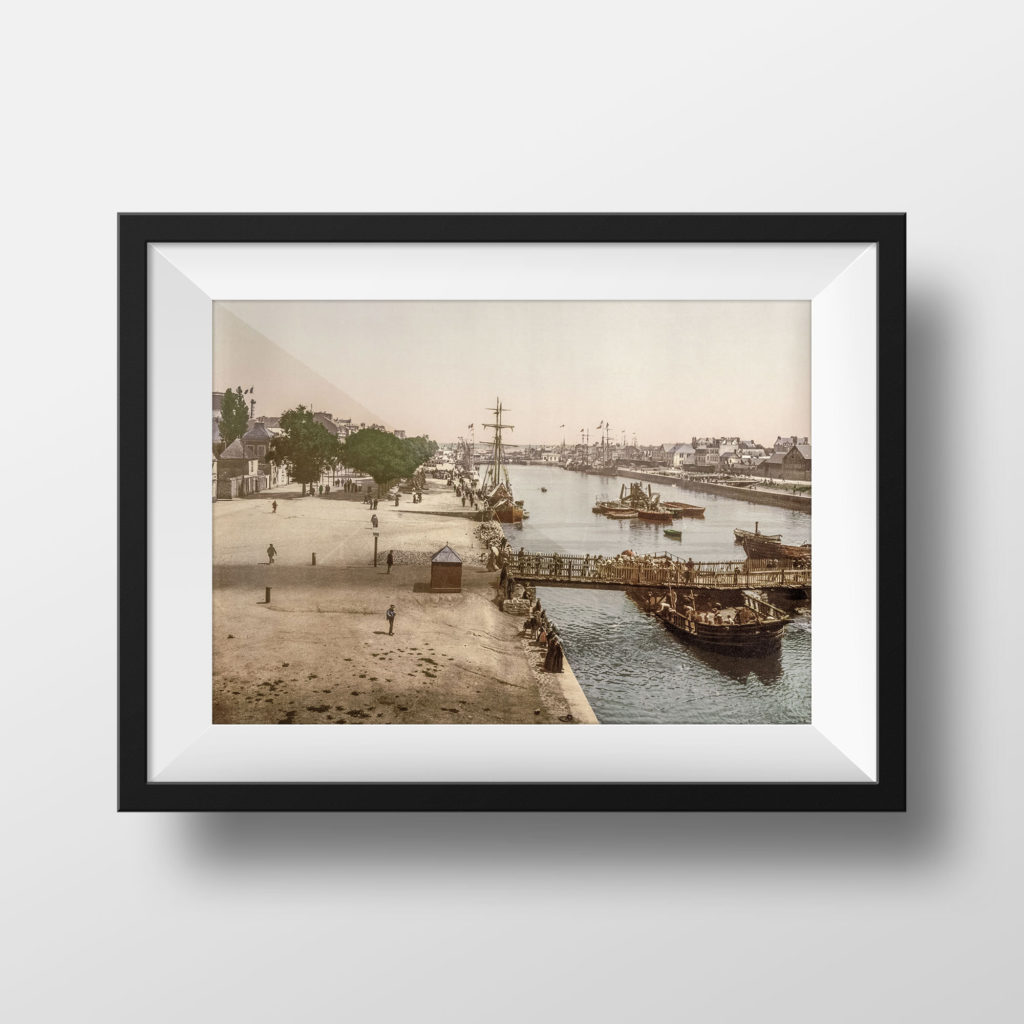 Photo Ancienne Bretagne Lorient - Le Port de Commerce Poster Vintage Affiche Photographie Rétro Morbiha Souvenir Décoration Murale France