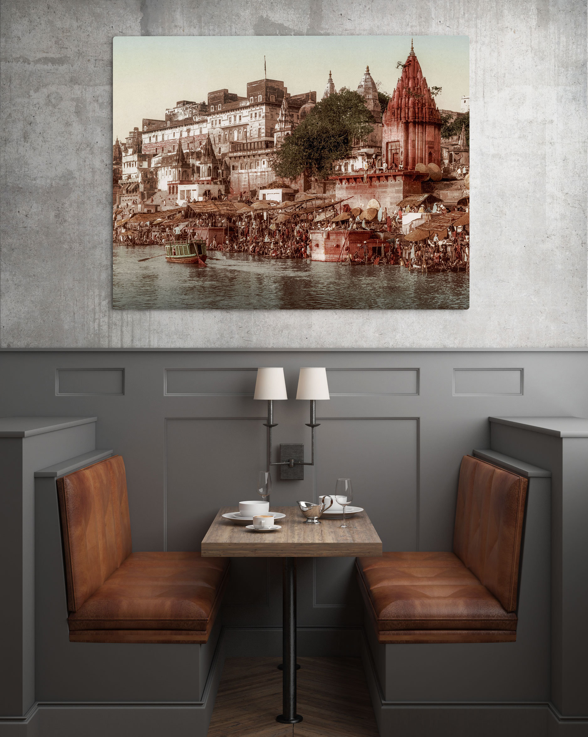 Photo Ancienne Inde Benares Varanasi - Uttar Pradesh Temple Poster Palais Vintage Affiche Photographie Rétro Décoration Murale – Image 3