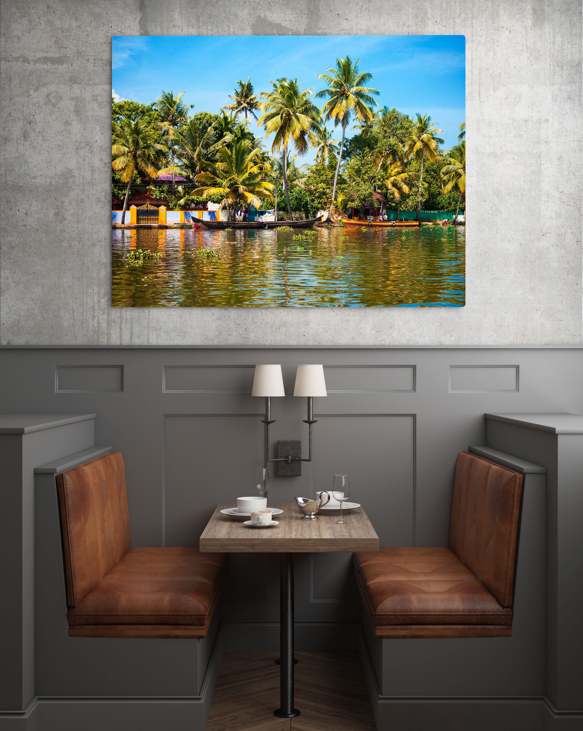 Tirage Photo Couleur – Inde - Kerala Backwaters Alleppey Bateaux Houseboat Palmiers Inde du Sud Affiche Poster Voyage Décoration Murale – Image 2