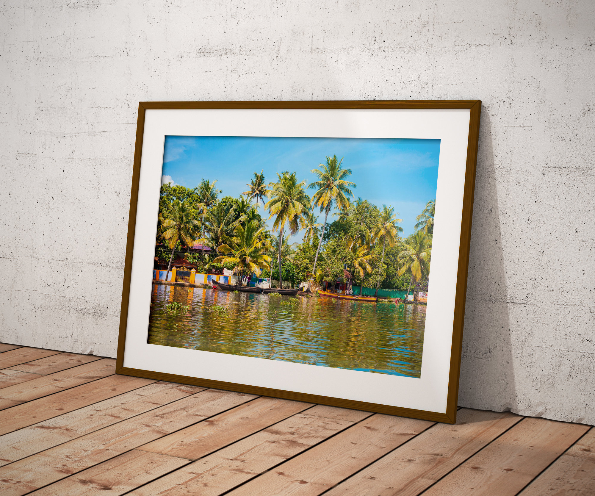 Tirage Photo Couleur – Inde - Kerala Backwaters Alleppey Bateaux Houseboat Palmiers Inde du Sud Affiche Poster Voyage Décoration Murale – Image 4