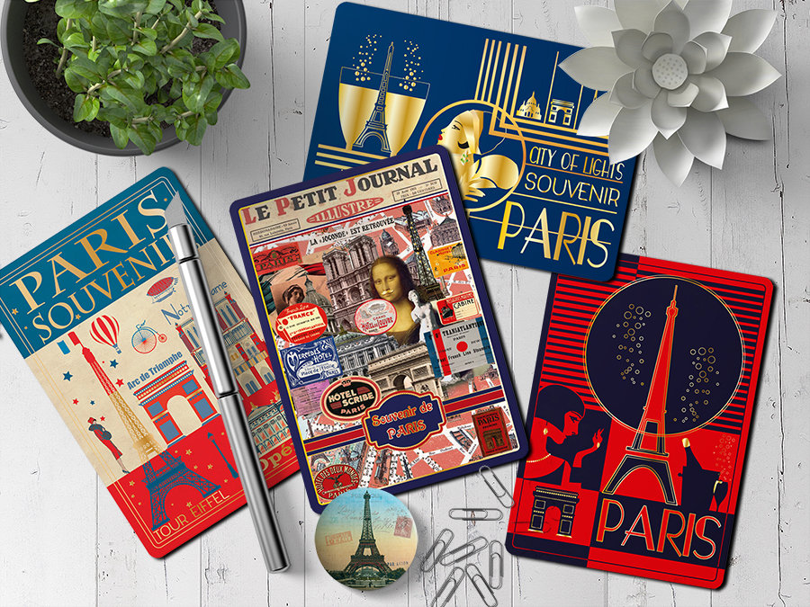 Affiche Voyage Paris - Poster Vintage Illustration Tour Eiffel Art Déco Champagne Rétro Vintage France Souvenir Décoration Murale – Image 6