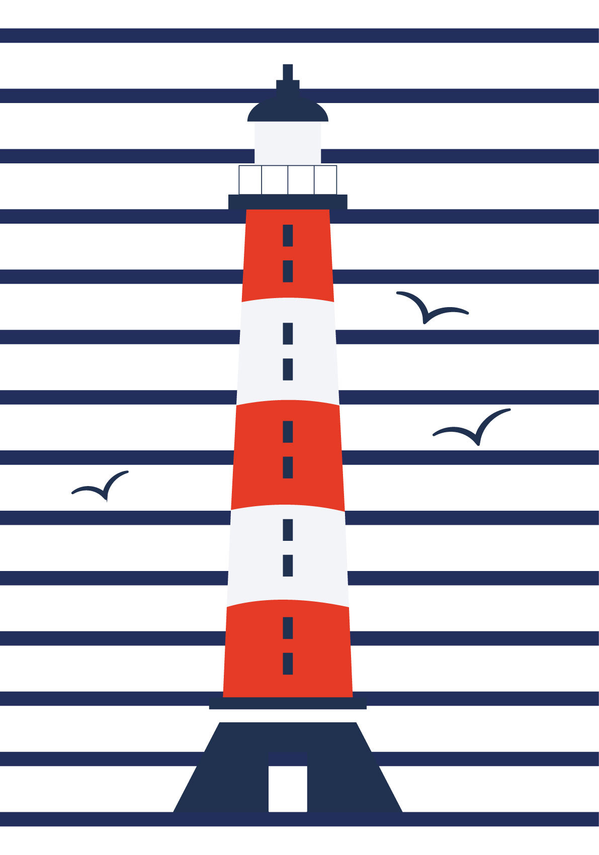 Affiche Voyage Bretagne - Poster Vintage Illustration Phare Minimaliste Marinière Rétro Vintage France Souvenir Décoration Murale – Image 5