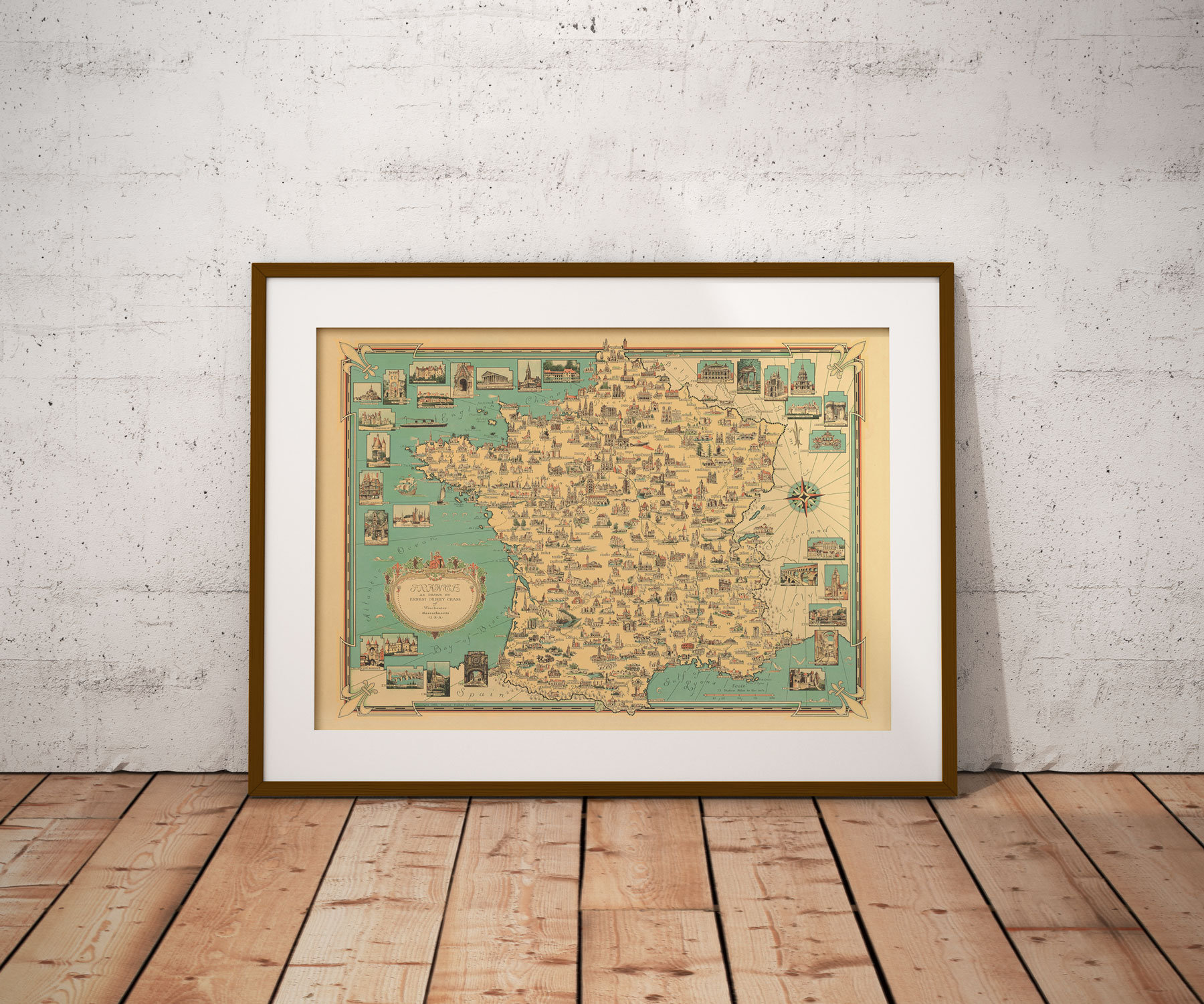 Affiche Reproduction Carte de France 1935 - Affiche Retro Plan Poster Carte France Vintage Grand Format Ernest Dudley Décoration Murale – Image 2