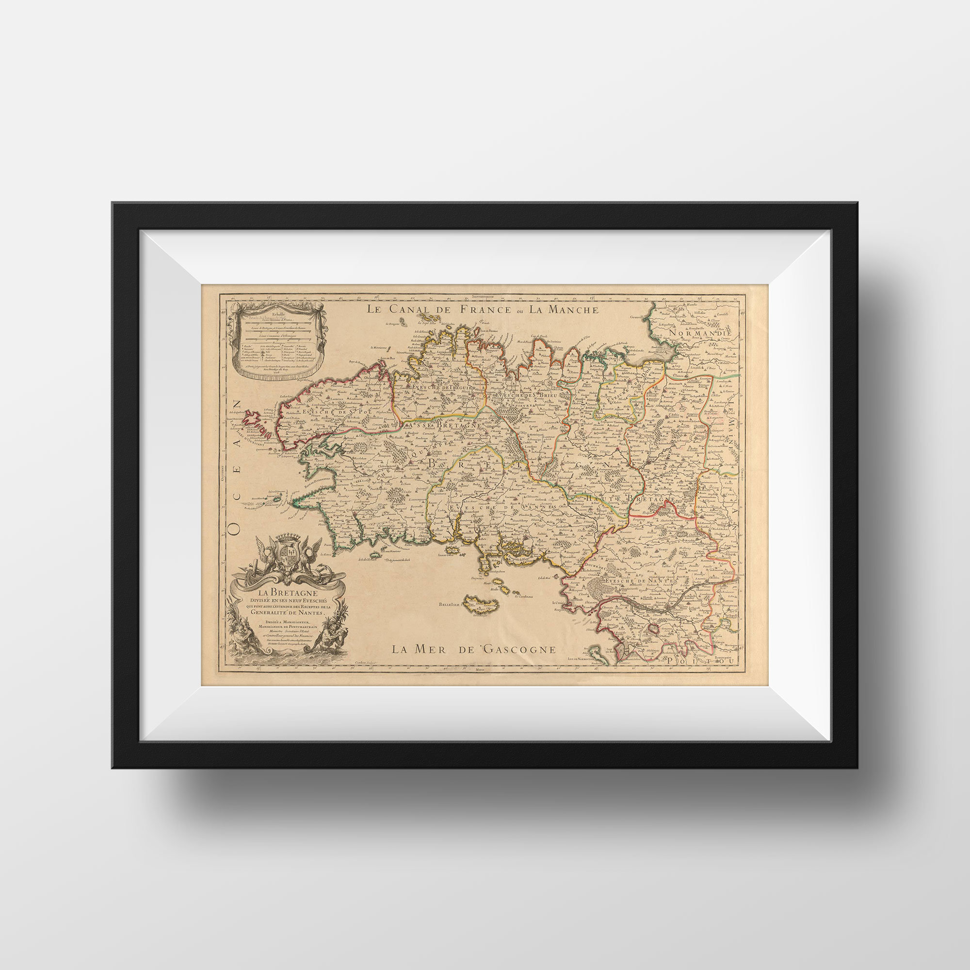 Affiche Reproduction Carte de Bretagne