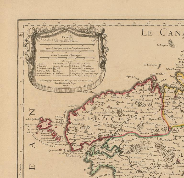 Affiche Reproduction Carte de Bretagne