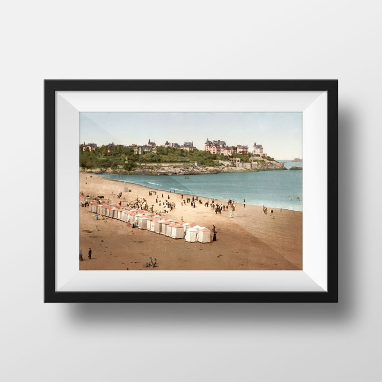 Photographie ancienne restaurée – Dinard, grande plage