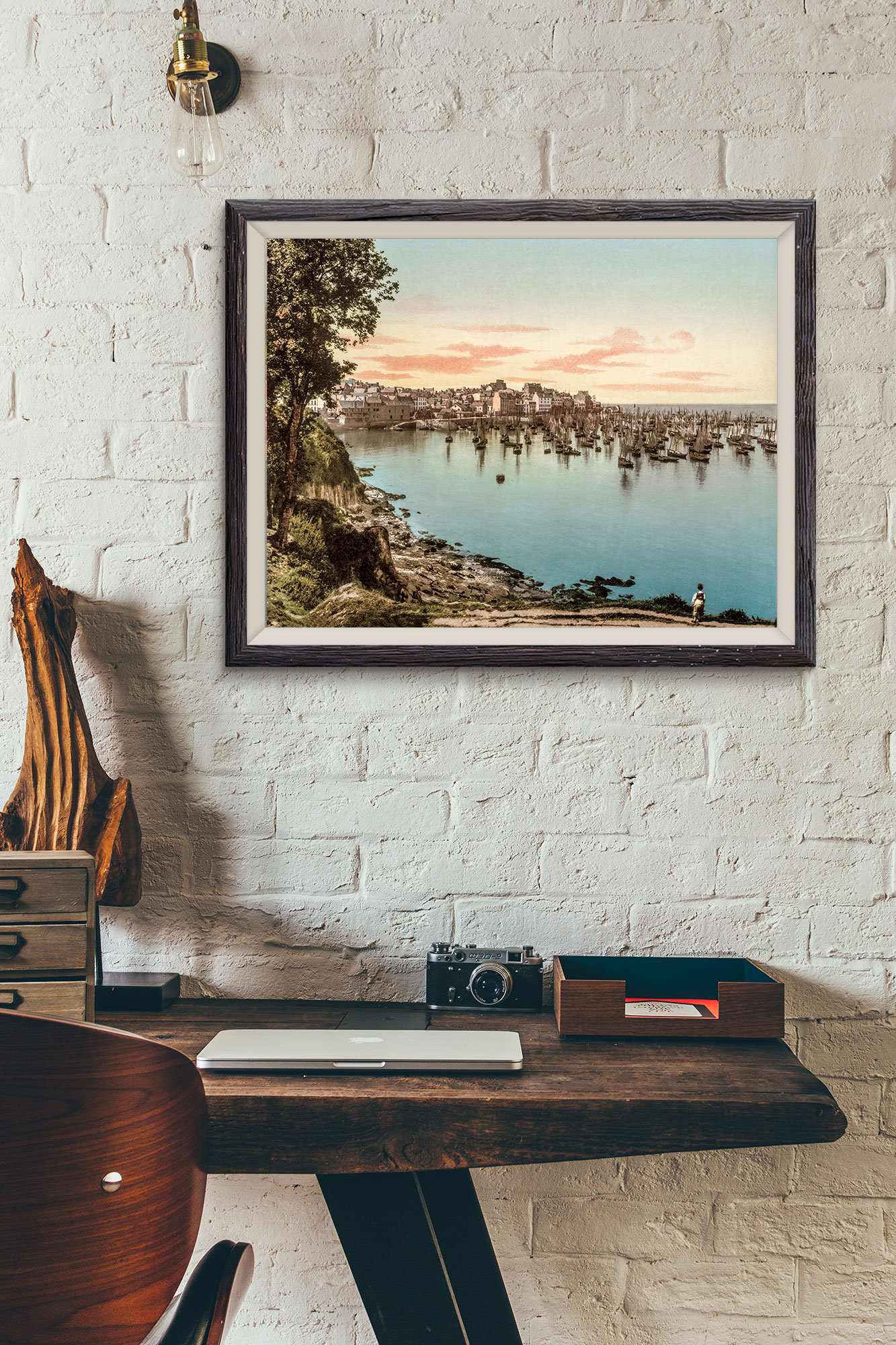 Photo Ancienne Bretagne Douarnenez - La Baie Le Port Poster Vintage Affiche Photographie Rétro Finistère Souvenir Décoration Murale France – Image 4
