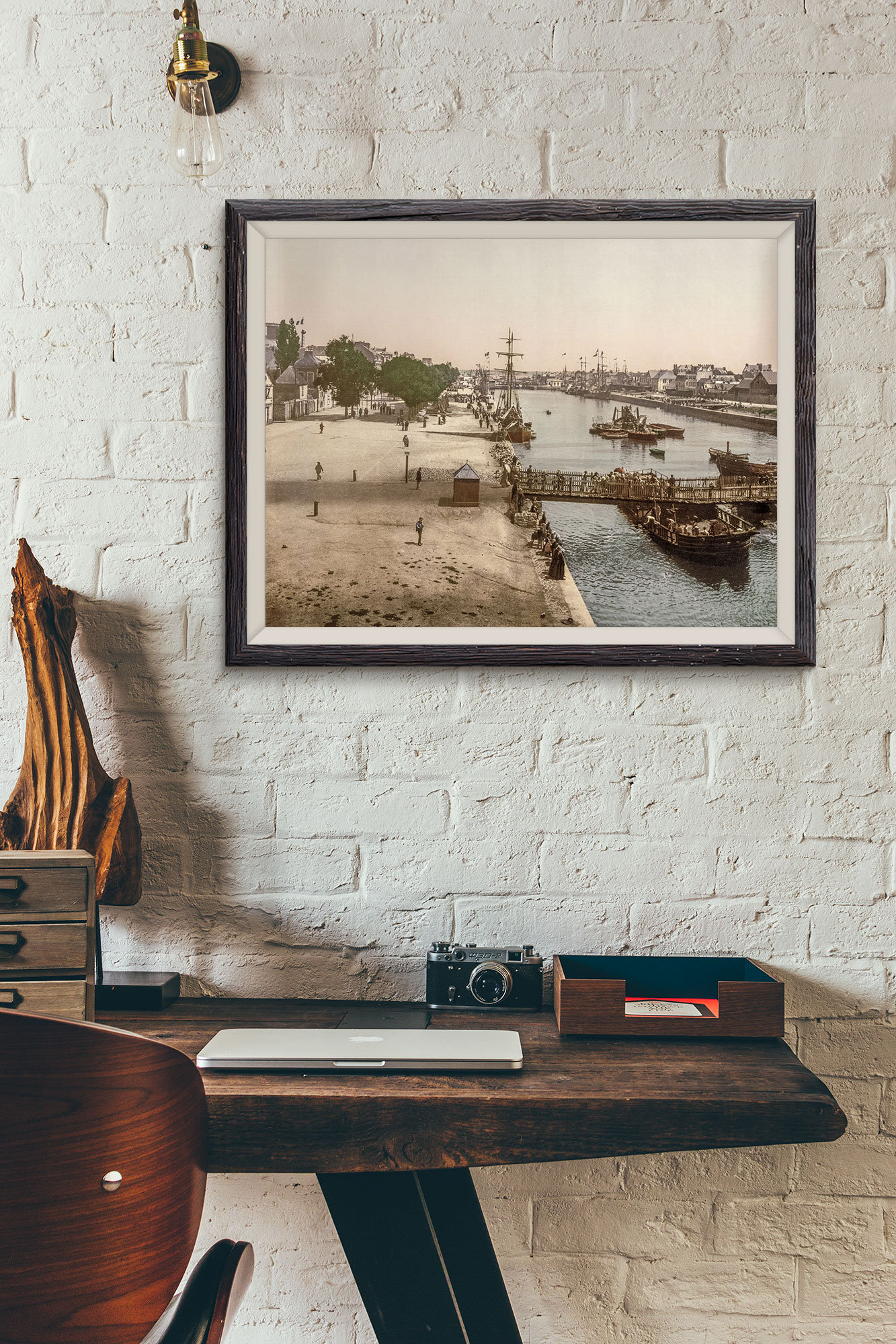 Photo Ancienne Bretagne Lorient - Le Port de Commerce Poster Vintage Affiche Photographie Rétro Morbiha Souvenir Décoration Murale France – Image 3