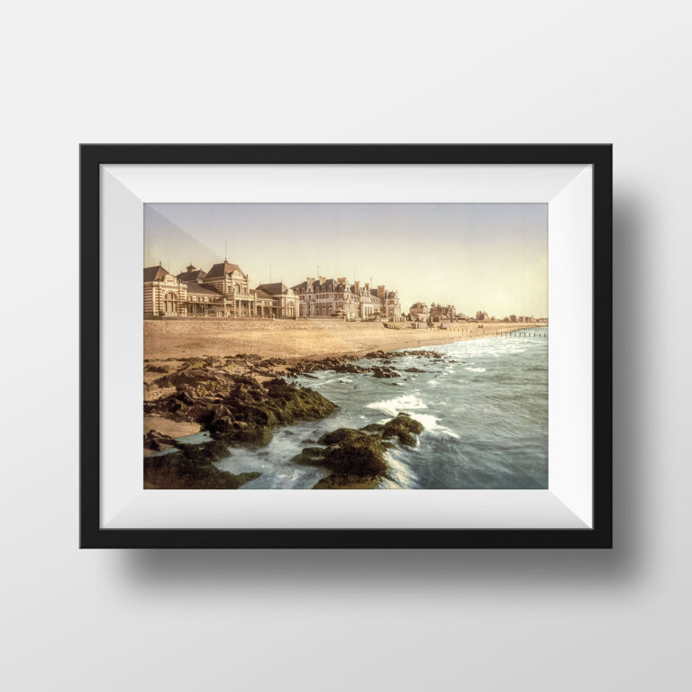 Photo Ancienne Bretagne Saint-Malo - Parame Poster Vintage Affiche La Plage Photographie Rétro Ille et Vilaine Souvenir Décoration Murale