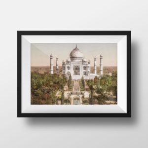Photo Ancienne Inde Taj Mahal -Uttar Pradesh Agra Palais Poster Vintage Affiche Photographie Rétro Souvenir Décoration Murale