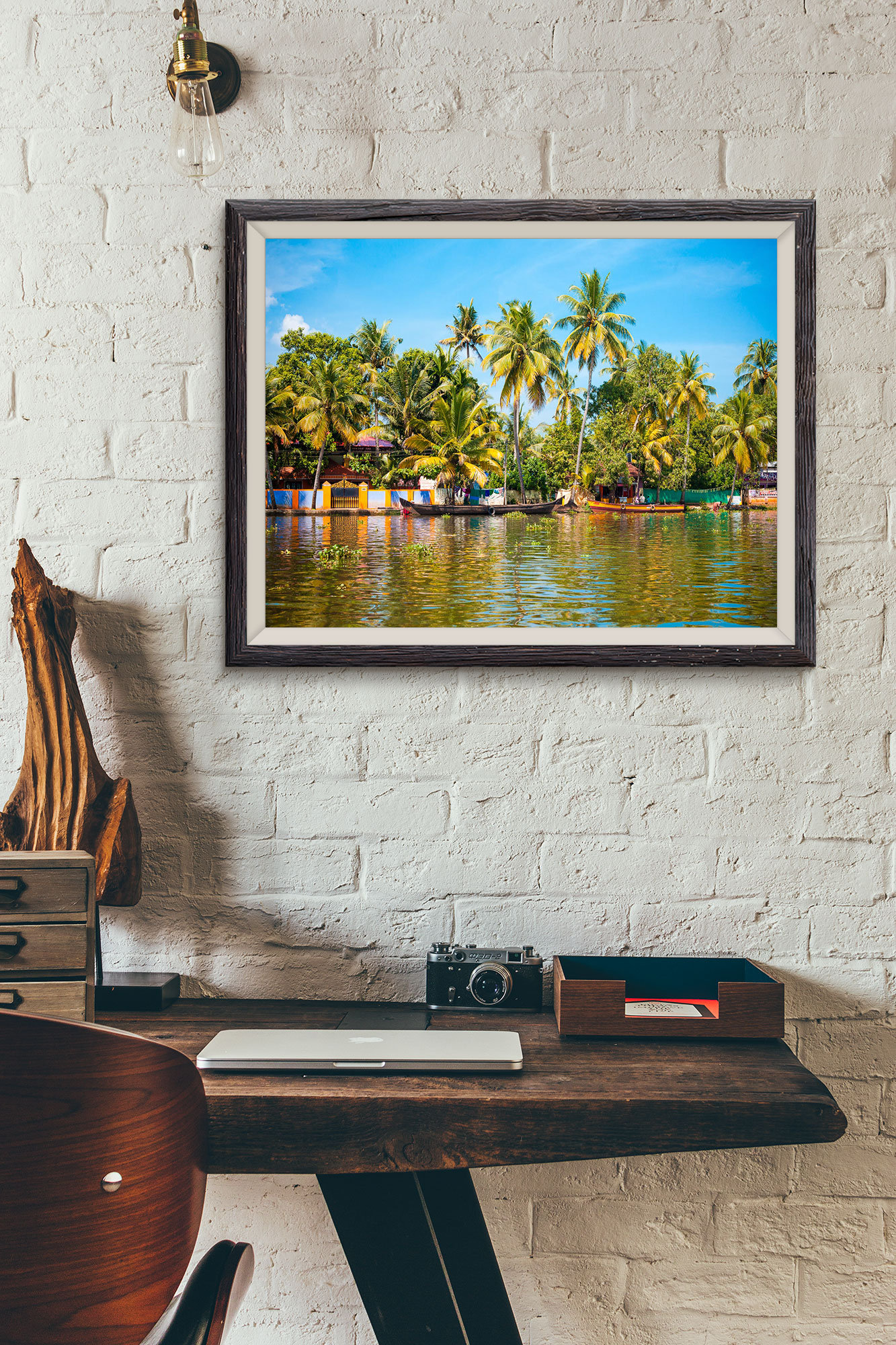 Tirage Photo Couleur – Inde - Kerala Backwaters Alleppey Bateaux Houseboat Palmiers Inde du Sud Affiche Poster Voyage Décoration Murale – Image 3