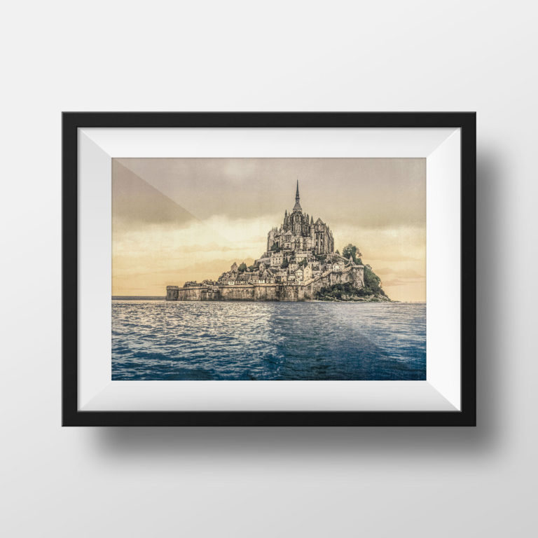 Photographie ancienne restaurée – Mont-Saint-Michel intemporel