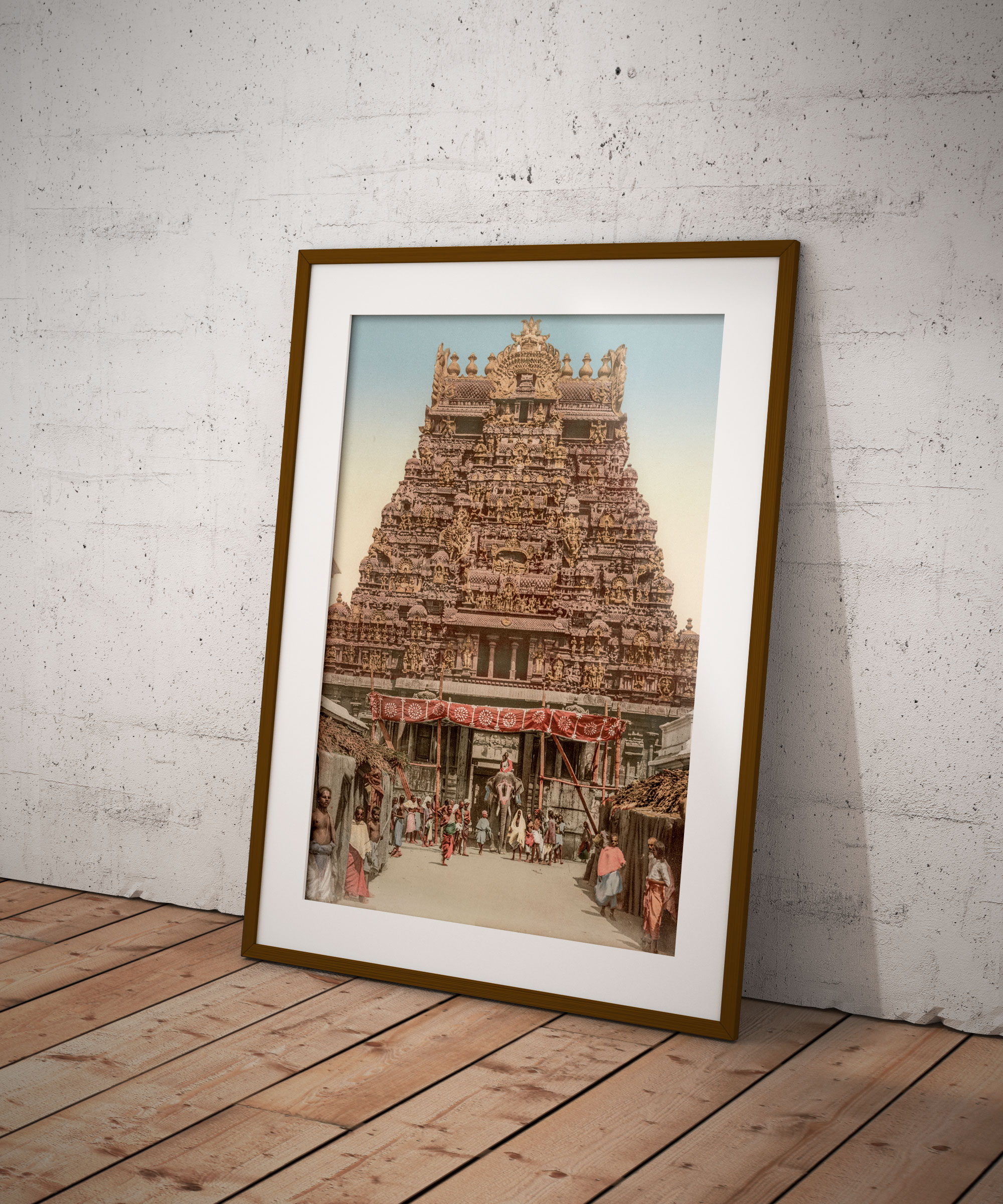 Photo ancienne Inde du Sud Gopuram Madurai