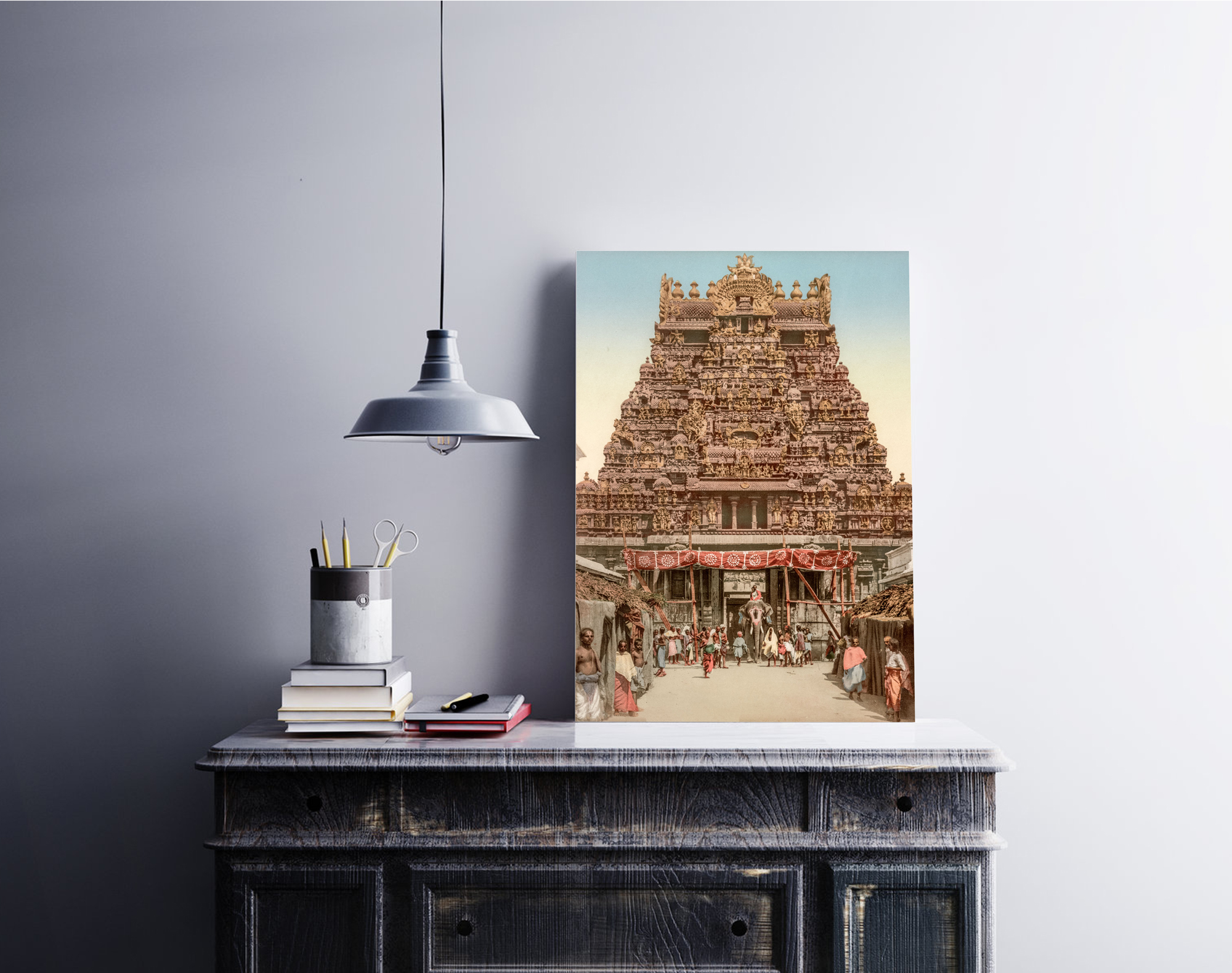 Photo ancienne Inde du Sud Gopuram Madurai