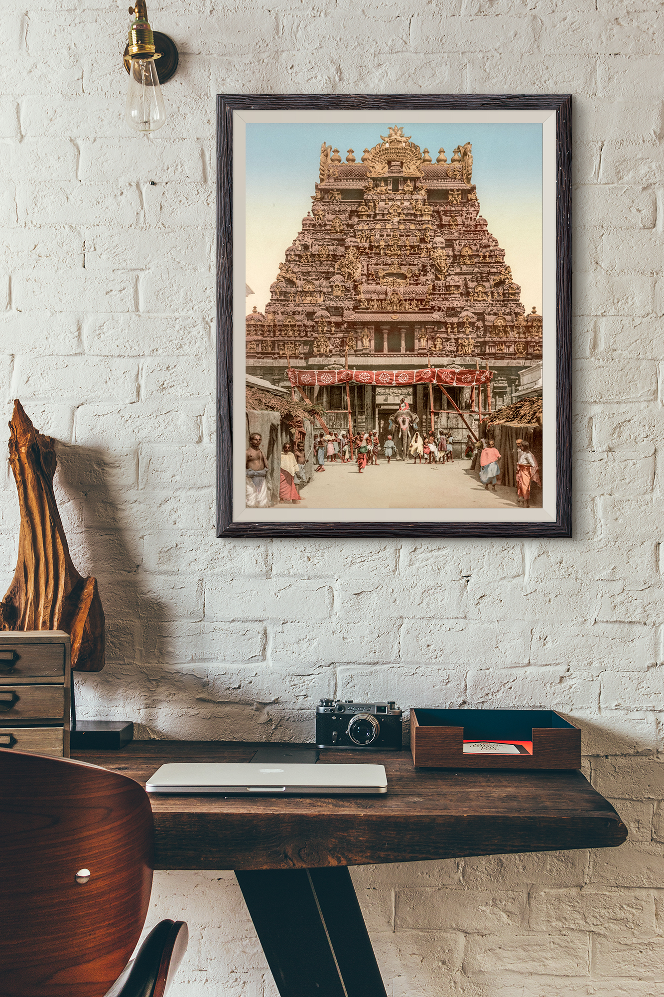 Photo ancienne Inde du Sud Gopuram Madurai