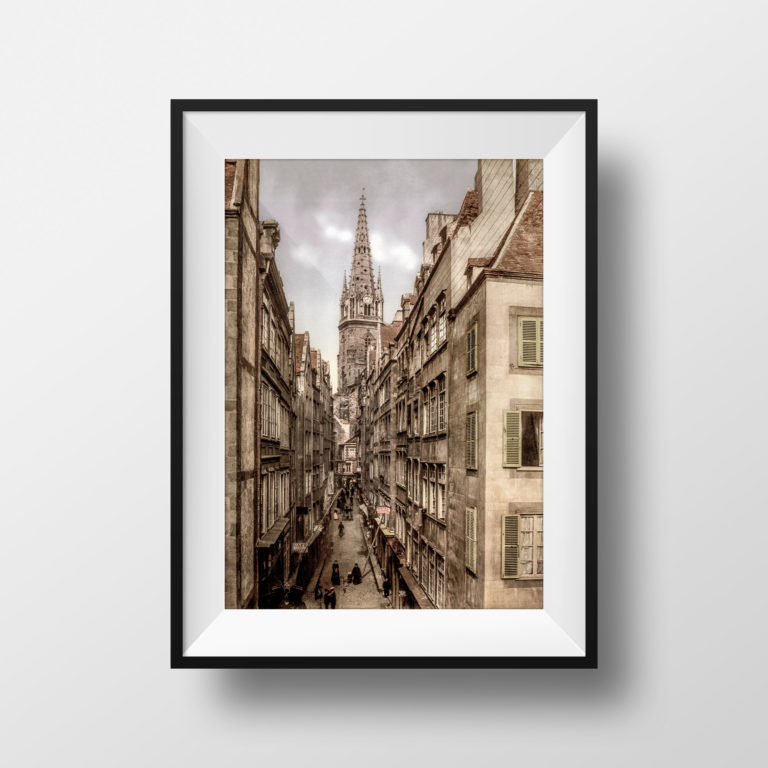 Photographie ancienne restaurée – Saint-Malo, grande rue