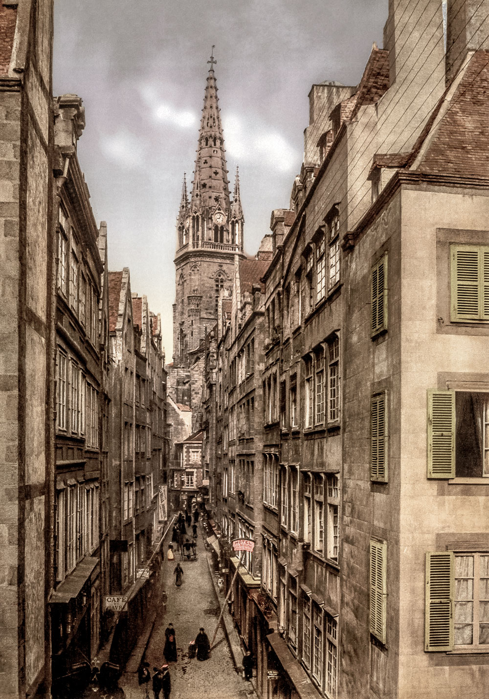 Photographie ancienne restaurée – Saint-Malo, grande rue – Image 2