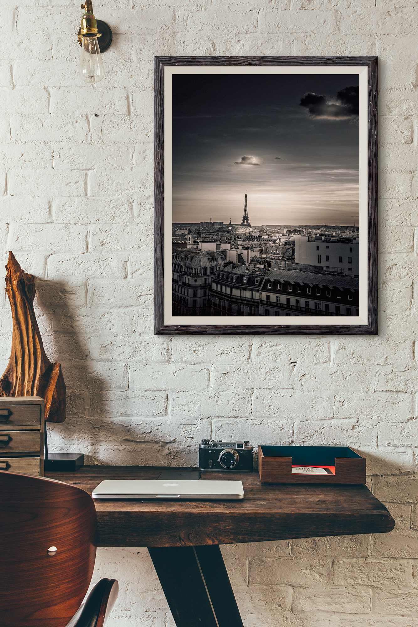 Tirage Photo Paris Couleur – Couché de Soleil Paris Affiche Poster paysage urbain France décoration – Paris – Image 4