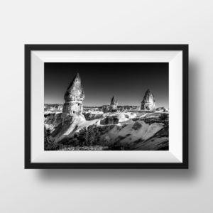 Photo Cappadoce - Turquie Göreme Paysage Cheminées de fées Noir et Blanc Décoration Murale Photographie