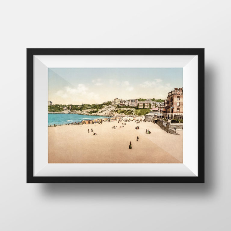 Photographie ancienne restaurée – Dinard, plage et villas