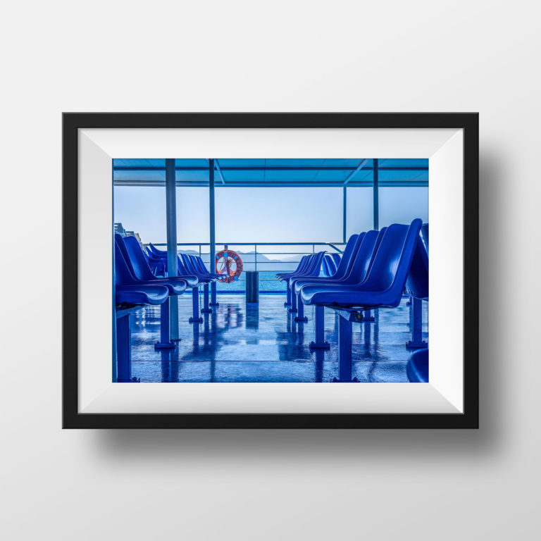Tirage Photo Couleur – Couleur Grèce - Méditerranée Bleu Ferry Iles Grecques Bord de Mer graphie Coucher Soleil Affiche Poster Décoration Murale