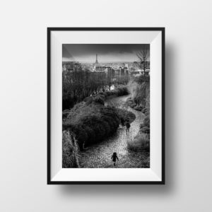 Tirage Photo de Paris Jardin Belleville Noir et Blanc