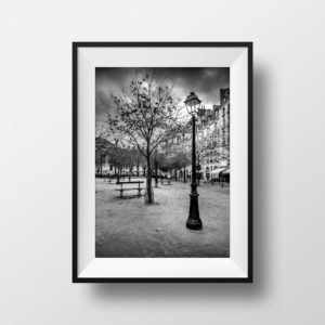 Photo Paris Place Dauphine Noir et Blanc